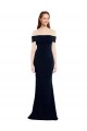 Online Off the Shoulder Fitted Crepe Prom Dress with Back Cut Out UK