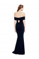 Online Off the Shoulder Fitted Crepe Prom Dress with Back Cut Out UK