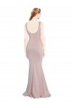 Online Sleeveless Scoop Neck Fully Lined Crepe Prom Dress UK