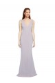Online Cut-Out Back V-Neckline Mermaid Crepe Prom Dress Keyhole Back UK