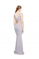 Online Cut-Out Back V-Neckline Mermaid Crepe Prom Dress Keyhole Back UK