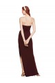 Online Twisted Strapless Keyhole Long Crepe Prom Dress with Slit UK