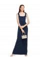 Online Scoop Neck with Ruffles Long Crepe Prom Dress with Back Slit UK