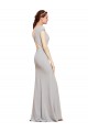 Online Fit and Flare Long Crepe Prom Dress with Tie Open Back UK