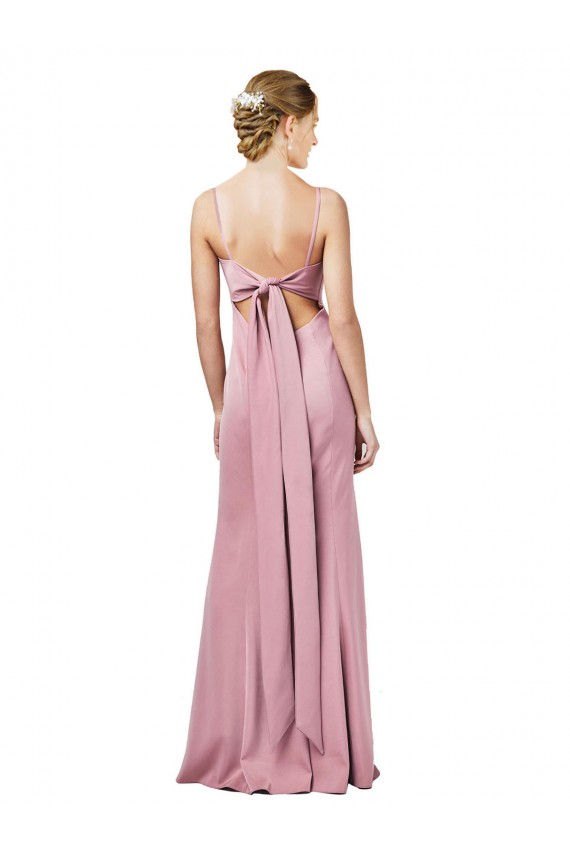 Online Fit and Flare Slim Crepe Prom Dress with Cutout Back UK