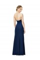 Online Strapless Fit and Flare Long Crepe Prom Dress with Knot and Slit UK