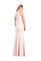 Online V-Neck Keyhole Back Crepe Trumpet Prom Dress UK