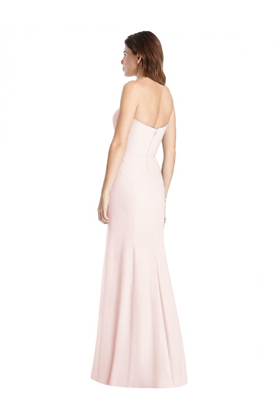 Online Strapless Crepe Trumpet Prom Dress with Front Slit UK