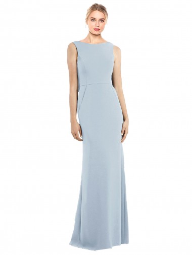 Online Draped Backless Crepe Prom Dress with Pockets UK