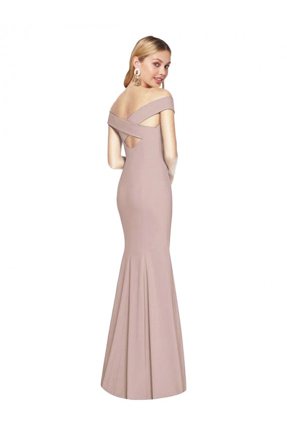 Online Off the Shoulder Criss Cross Back Trumpet Prom Dress UK