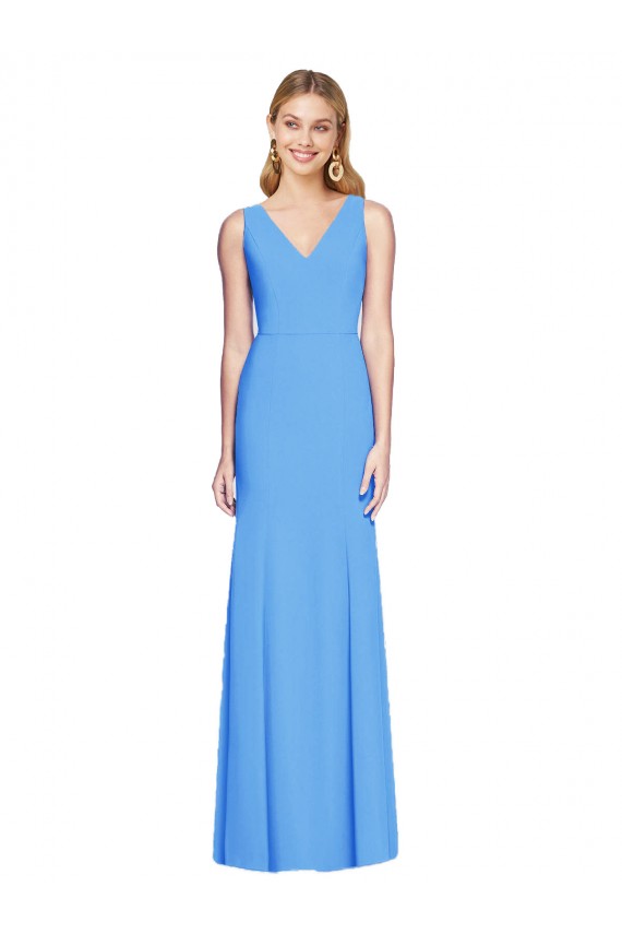 Online Flattering Trumpet Long Sleeveless Prom Dress with Open Back UK