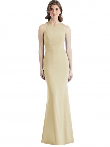 Online Criss Cross Twist Cutout Back Trumpet Prom Dress UK