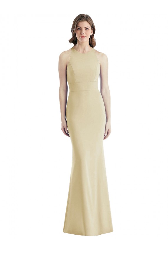 Online Criss Cross Twist Cutout Back Trumpet Prom Dress UK