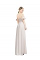 Online Double Ruffle Flounce Sleeves Crepe Prom Dress with Slit UK