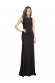 Online Sleeveless Bateau Neckline Crepe Prom Dress with Twist Back UK