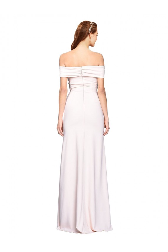Online Criss Cross Off the Shoulder Crepe Prom Dress with Side Slit UK
