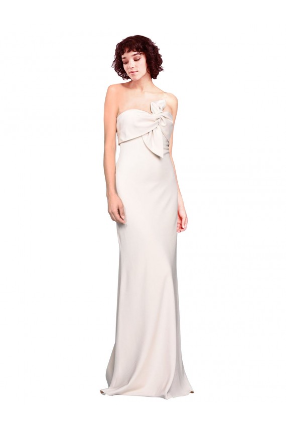 Online Strapless Crepe Fitted Prom Dress with Twist Bow UK