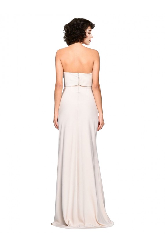 Online Strapless Crepe Fitted Prom Dress with Twist Bow UK