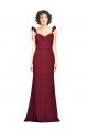 Online Crepe Slip Prom Dress with Ruffled Straps UK