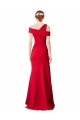Online Sleeveless Ruched Crepe Mermaid Prom Dress with Off The Shoulder Detail UK