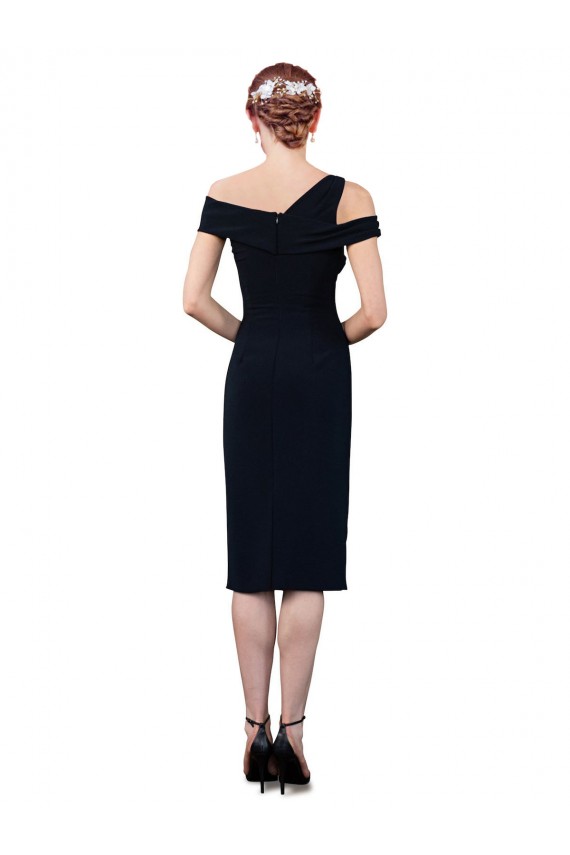 Online Draped Cross Shoulder Stretch Crepe Cocktail Prom Dress / Homecoming Dress UK