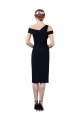 Online Draped Cross Shoulder Stretch Crepe Cocktail Prom Dress / Homecoming Dress UK