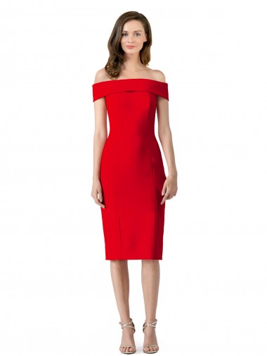 Online Off the Shoulder Square Neck Cocktail Prom Dress / Homecoming Dress UK