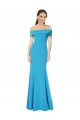 Online Off the Shoulder Crepe Prom Dress with Fitted Silhouette UK
