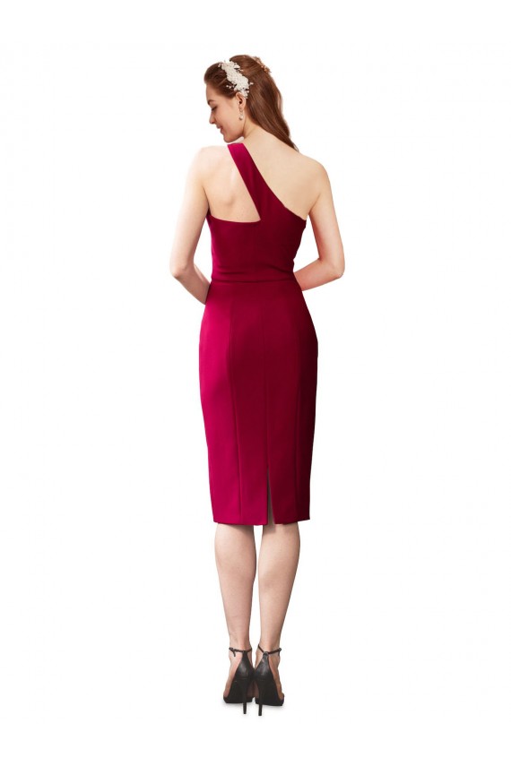 Online One Shoulder Short Crepe Cocktail Prom Dress / Homecoming Dress UK