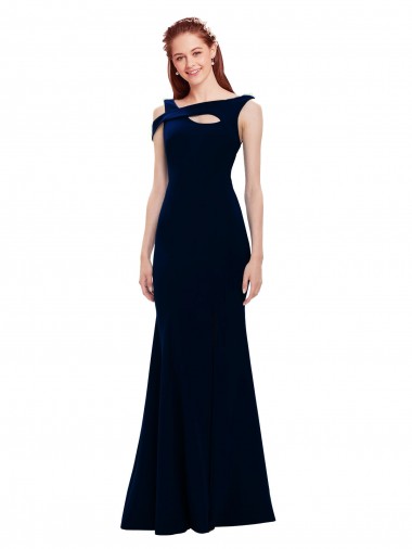 Online Sleeveless Crepe Mermaid Prom Dress with Side Slit UK