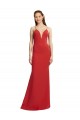 Online Mermaid Plunging V-Neck Crepe Prom Dress with Wide Open Back UK