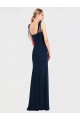 Online Flat Tie Shoulder Crepe Trumpet Prom Dress with Front Slit UK