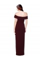 Online Off the Shoulder Long Crepe Prom Dress with Waist Tie UK