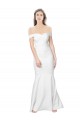 Online Mermaid Off the Shoulder Long Crepe Prom Dress with Low Back UK