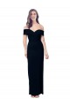 Online Off the Shoulder Long Full Length Crepe Prom Dress with Side Split UK