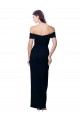 Online Off the Shoulder Long Full Length Crepe Prom Dress with Side Split UK