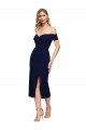 Online Midi Length Short Crepe Cocktail Prom Dress / Homecoming Dress with Side Split UK