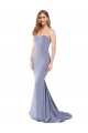 Online Long Strapless Sweetheart Sweep Train Crepe Prom Dress with Low Back UK