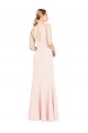 Online Slim A-Line V-Neck Long Stretch Crepe Prom Dress with V-Back UK
