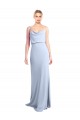 Online Feminine Cowl Neck Slim Floor Length Stretch Crepe Prom Dress UK