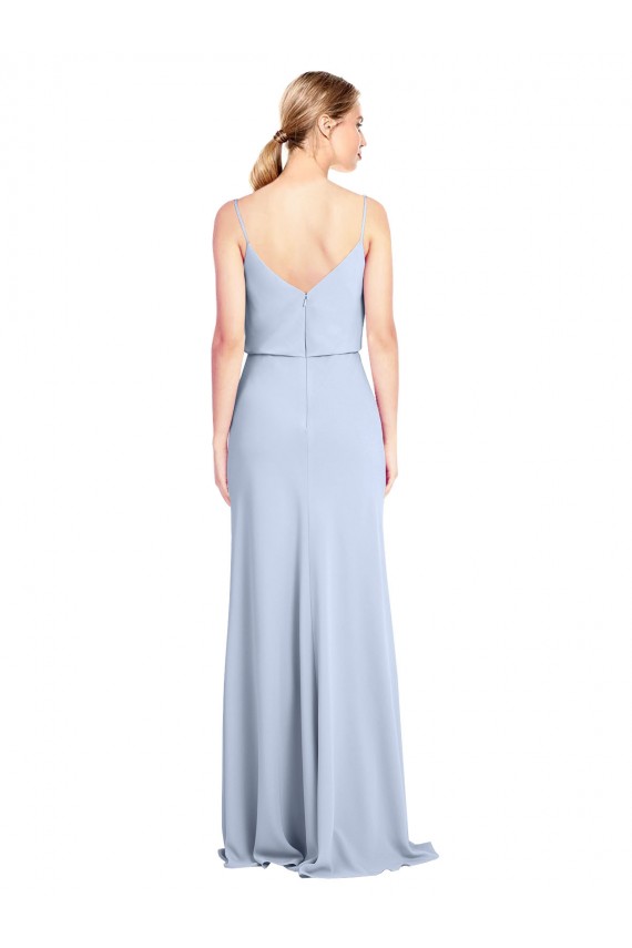 Online Feminine Cowl Neck Slim Floor Length Stretch Crepe Prom Dress UK