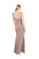 Online Square Neck Fit and Flare Long Stretch Crepe Prom Dress with Side Slit UK