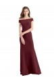 Online Off the Shoulder Fit and Flare Stretch Crepe Prom Dress UK