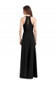 Online Sleek Halter V-Neck Long A-Line Stretch Crepe Prom Dress with Front Slit UK