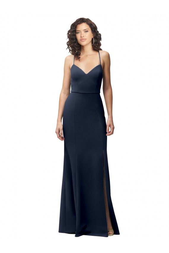 Online Sweetheart Fit and Flare Stretch Crepe Prom Dress with Side Slit and Strappy Back UK