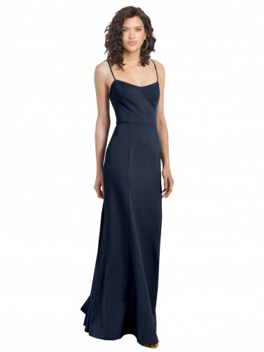 Online Fit and Flare Scoop Neck Long Sleeveless Stretch Crepe Prom Dress UK