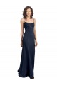 Online Fit and Flare Scoop Neck Long Sleeveless Stretch Crepe Prom Dress UK