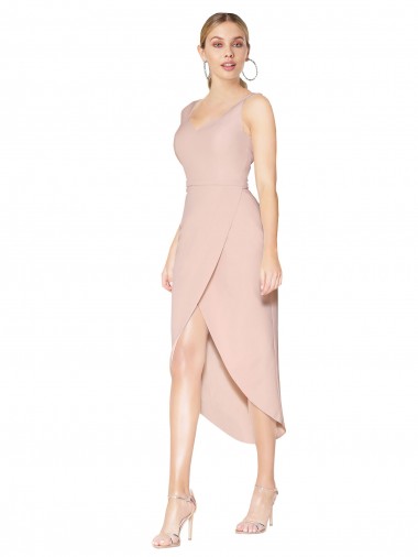 Online Short Knee Length Crepe Cocktail Dress / Prom Dress UK