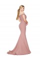 Online Off the Shoulder Sweetheart Long Sweep Train Crepe Prom Dress UK
