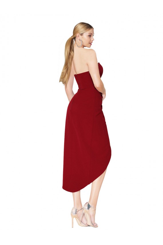 Online Cocktail Length Sweetheart Mermaid Wrap Crepe Prom Dress UK